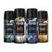AXE Fine Fragrance Collection Premium Deodorant Body Spray for Men - Variety Pack - Blue Lavender Aqua Bergamot Golden Mango & Black Vanilla - Pack of 4 72H Odor Protection Aluminum Free 4 oz