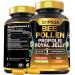 Tenmido Bee Pollen Capsules Supplement - 7in1 Formula - Combine with Propolis Royal Jelly Panax Ginseng Ceylon Cinnamon Ginger and Saffron - Digestive Health Immune Support - 120 Capsules