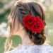 Qianyu Rose Flower Hair Combs Red Rose Flower Bohemia Flannel Elegant Hairpins Bride Hanfu Costume Hair Clips Decor Accessories for Women Girls Party Wedding Mother's Day Headpieces - Buy Online on GoSupps.com