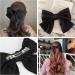 MISSTARS Bow Hair Clip Hair Bows for Women Big Bowknot Hairpin French Hair Clips Solid Color Soft Satin Silky Hair Bows for Women Girls (Black) - Buy Online on GoSupps.com