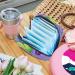 Buy Javenproeqt Women's Bandages Storage Bag - Large Reusable Organizer for First Period | Blue Butterfly & Pink Flower - 17x17x12 cm - Buy Online on GoSupps.com