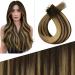 FSHINE intact hair tape extensions real hair 35cm 10 piece virgin hair highlight dark brown to caramel blonde natural hair real hair for women band in hair refusal 20gram #bm 5. Injit tape #bm 35 cm