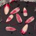 DeryArcle 24 Nails Press On Nails Halloween Long False Nail Almond Shape Fake Nails Bling Glossy Stick On Nails Pink 3D Artificial Nails Glitter for Women and Girls - Buy Online on GoSupps.com