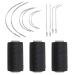 Ryalan Weaving Needle Combo Deal Black Thread with 10pcs Needle for Making Wig Sewing Hair Weft Hair Weave Extension, Big Medium and Small C J Shape Curved Needle I Needle (3 Thread Black + 10 Needle) 3Thread+10Needle Black