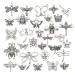WOCRAFT 100g about (80-84pcs) Craft Supplies Mixed Butterfly Dragonfly Bee insect Charms for Jewelry Making Crafting Findings Accessory For DIY Necklace Bracelet (M295)