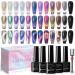 Magnetic Cat Eye Gel Nail Polish Set 12 Colors Cateye Gel Polish with Magnetic Stick Chameleon Cat Eye Gel Aurora Cat Eye Gel and Glass Cat Eye Gel Collection for Home DIY Manicure A-JLMY180