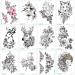 HAKJXOS Large Temporary Tattoo for Women 3D Realistic Snake Flower Butterfly Horse Deer Fox Bird Fish Fake Tattoos Waterproof Summer Adult Face Body Arm Birthday Party Wedding Tattoo Stickers Kit 12 Sheets Size 8.26 in  ...