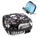 Black Death Skull Flower Sanitary Napkin Storage Bag Feminine Menstrual Cup Pouches Nursing Pad Holder Tampon Bags Portable Period Bag for Women Teen Girls 1Pcs Multi-colored 12