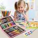 KINSPORY 86PC Art Set for Kids - Wooden Case Drawing Kit with Sketch Book, Markers, Crayons, and Pencils - Ideal for Budding Artists, Teens, Boys, Girls - Pink - Buy Online on GoSupps.com