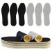 6 Pairs Thin Shoe Inserts  Barefoot Shoe Insoles Three-Layer Latex Foam Memory Foam Insoles Cuttable and Washable Replacement Inserts for Men 4-10 Women 5-12 (3Black+3Gray) 1-thin version