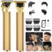 Electric Hair Clippers Men Beard Trimmer Men with USB Charging Wireless Use Professional T-Blades Long Hair Trimmer Black Gold
