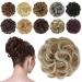 FESHFEN Messy Bun Hair Piece Hair Bun Scrunchies Synthetic Wavy Curly Chignon Ponytail Hair Extensions Thick Updo Hairpieces for Women Girls Kids 1PCS Strawberry Blonde & Platinum Blonde Tips 38 g (Pack of 1) 27T60# Strawberry Blonde & Platinum Blonde Tip