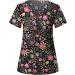 TUNUSKAT Women's Flower Nurse Uniform Fashion Print Short Sleeve Scrub Top - Red | XL - Buy Online on GoSupps.com
