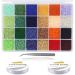 EuTengHao 14400pcs Glass Seed Beads Small Craft Beads for DIY Bracelet Necklaces Crafting Jewelry Making Supplies with Two 0.5mm Clear Bracelet String (600Pcs Per Color  24 Colors)