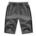 Tansozer Mens Athletic Shorts with Zip Pockets Grey 04 Small