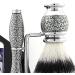 4 Pc Men's Shaving Kit - 5 Edge Razor Synthetic Badger Hair Brush & Stand | Perfect Grooming Set for Men - Buy Online on GoSupps.com