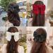 jklitio 4pc Oversized Bow Vintage Hair Clips with Spring Clips to Fix Hair Soft Satin Silk Ladies Hair Clips Ladies Hair Accessories for Christmas Everyday Party - Buy Online on GoSupps.com