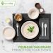 Ecovita Ivory White 100% Compostable Forks - 140 Large Disposable Utensils (7 in.) Eco Friendly, Durable, and Heat Resistant - Plastic Forks Alternative with Tray - Buy Online on GoSupps.com
