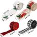 Christmas Ribbon Burlap Ribbon Buffalo Plaid Ribbon Ribbon Wired Wrapping Ribbon for Xmas Gift Tree Gift Wreath Decoration Home Decoration Gift Packaging DIY Crafts (4 ROLLS) - Buy Online on GoSupps.com