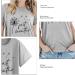 VINGVO Short Sleeve Blouse Stylish Round Neck Printed Stylish Short Sleeve T Shirt for Dating Small Light Gray (Black Font) - Buy Online on GoSupps.com