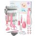 OTTOLIVES Baby Healthcare and Grooming Kit, 24 in 1 Baby Electric Nail Trimmer Set Newborn Nursery Health Care Set for Newborn Infant Toddlers Baby Boys Girls Kids Haircut Tools (0-3 Years+) (Pink)