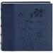 Golden State Art, Photo Album holds 200 4x6 Horizontal Pictures with Memo Space, 2 Per Pages, Faux Leather Vintage Inspired Cover for Wedding Family Baby Christmas Vacation Graduation(Blue)