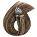 UGEAT Microring Extensions Real Hair - 60cm Chocolate Brown Micro Loop Extensions (50g 50 Strands) | #4/27 Microring Hair Extensions - Buy Online on GoSupps.com
