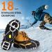 18-Spike Ice Cleats for Hiking Boots | Anti-Slip Traction Grips for Snow & Ice | Safe Winter Walking & Climbing Gear for Men, Women & Kids - Black - Buy Online on GoSupps.com