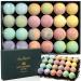 Luxury Bath Bombs for Men - Gift Set of 24 Bathbombs with Organic Essential Oils - Natural Vegan Soap for Moisturizing Fizzy Bubbles Men 2.3 Ounce (Pack of 24)