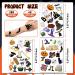 Halloween Temporary Tattoos Set for Kids - 288 Pieces, 48 Styles, Ghost, Pumpkin, Spider Web, Bat, Witch, Cat - Trick or Treat Fake Tattoos - 18 Sheets - Buy Online on GoSupps.com