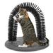 FiNeWaY Cat Scratch Arch Kitten Massaging Scratching Scratcher Pet Arch Self Grooming Groomer Shedding Soft De- shedding Bristles Play Post Sisal Nip With Catnip - No More Hair Balls And Shedding Grey