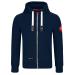MOOSELINE men's sweat jacket hooded jacket training jacket hoodie with zip sweat jacket XXL navy blue (White Laces)