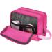 WANDF Toiletry Bag Water-Resistant Nylon Travel Wash Bag Lightweight Dopp Kit for Men and Women(A-Pure Pink) - Buy Online on GoSupps.com