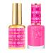 DND DC Gel Polish Set Pink Collection UV/LED GelPolish and Air Dry Nail Lacquer Matching Chip-Free Polish Duo 0.5 Fl Oz Each Brilliant Pink
