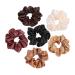 AHENOD 6 Pcs Satin Hair Scrunchies Soft Elastic Hair Ties  Big Hair Scrunchies Satin Hair Ties Ponytail Holder Color 1