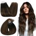 Ugeat extensions real hair microring brown balayage real hair extensions micro loop dark brown light brown microring extensions real hair extensions with microbeads smooth 50g 35cm 50 strands 35 cm 1.Microring #2/6/2