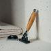 M HLE Vivo Razor - Olive Wood Handle Chrome-Plated - Compatible with Gillette Blades | Premium Shaving Experience - Buy Online on GoSupps.com