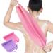 Back Scrubber for Shower Exfoliating Washcloth Back Cloth Body Extended Length Scrubber Towel Nylon Exfoliating Stretchable Pull Strap Wash Cloth for Bath Body Scrub Washcloth 2 Pack (Pink Purple)