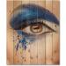 DesignQ Modern Wood Wall Art - Blue Fantasy Eye Makeup Decor | Large Pine Wall Panels - Buy Online on GoSupps.com