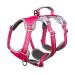 Huntboo dog harness dishes dog completely reflective dishes with padded handle waterproof adjustable vest for lroße dogs that go for a walk racing (rose red l) large (pack with 1) rose red