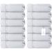WhiteClassic Luxury Cotton Washcloths - Large Hotel Spa Bathroom Face Towel | 12 Pack | White