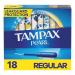 Tampax Pearl Plastic Unscented Tampons Regular Absorbency Blue 18 Count Regular 18 Count (Pack of 1)