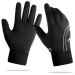 Achiou Winter Gloves for Men Women, Touch Screen Running Gloves, Waterproof Driving Glove for Texting Cold Weather Windproof Black Small