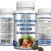 Fruit and Veggie Superfood Greens - 28 Fruits and Vegetables incl. Alfalfa, Barley Grass, Spirulina, Beet Root, Tart Cherry, Blackberry, Concentrated Natural Antioxidants, non-GMO formula - 60 Tablets