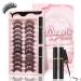 Magnetic Eyelashes and Eyeliner Kit 12 Pairs Different Magnetic Lashes 3D Natural Look with Eyeliner and Tweezers Easy to Apply Reusable & Sweatproof Mink False Eyelashes No Glue Needed (12 pcs)