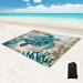 Hiwoss Beach Blanket Waterproof Sandproof Oversized 95x 80,Sand Free Beach Mat with Corner Pockets,Portable Mesh Bag for Beach Festival,Picnic,Travel and Outdoor Camping,Sea Turtle Seaturtle