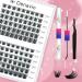 Lash Extension Kit Lash Clusters Eyelash Extension Kit 10-15mm Mix 30D 40D Curl Individual Lashes Kit with Lash Bond and Seal Lash Tweezers DIY False Eyelashes Tray for Self Application at Home