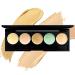 FALOCUTUS 5 Colors Correcting Concealer Palette with Makeup Brush 5 In 1 Concealer Makeup Palette Full Coverage and Long Lasting Neutralizing Cream Color Corrector Face Camouflage Contour Palette Conceals Blemishes Redne...