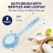 DecorRack Bath Brush with Bristles and Loofah Shower Scrubber Sponge - Exfoliating Dry/Wet Brush with Long Handle - Pink/Blue, 2 Pack - Buy Online on GoSupps.com