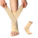 ABIRAM Foot Sleeve (Pair) with Compression Wrap Ankle Brace For Arch Ankle Support Football Basketball Volleyball Running For Sprained Foot Tendonitis Plantar Fasciitis Beige Medium